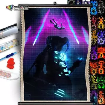 5D DIY для рамки Алмазная картина Художественная мультяшная картина с изображением горного хрусталя Красивая девушка Вышивка крестиком Мозаика Подарок ручной работы