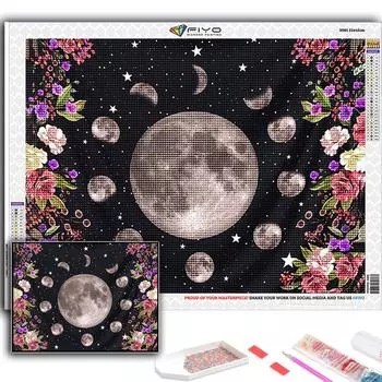 5D DIY Фаза Луны Вышивка крестом Стразы Алмазный рисунок Вышивка Мозаика Домашний декор Full Round 20X30CM