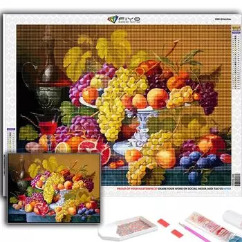 5D DIY фрукты и макароны вышивка крестиком стразы Алмазный рисунок вышивка мозаика домашний декор Full Round 20X30CM