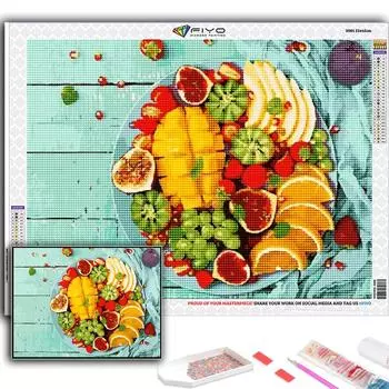 5D DIY фрукты и макароны вышивка крестиком стразы Алмазный рисунок вышивка мозаика домашний декор Full Round 20X30CM