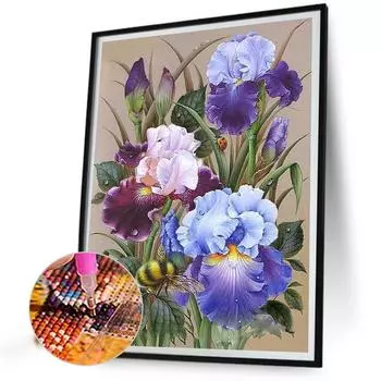 5D DIY Full Round Drill Diamond Painting Flower Kit Home Decor Art Craft 50x60cm