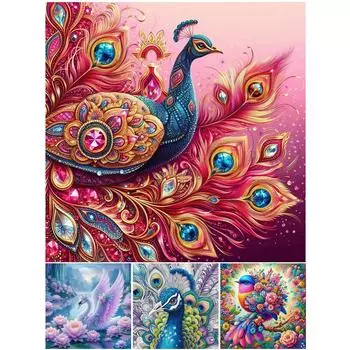 5D DIY Full Round Drill Diamond Painting Bird Kit Home Decor Art Craft 40x40cm U BJ913