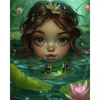 5D DIY Full Round Drill Diamond Painting Girl Kit Home Decor Art Craft 40x50cm #