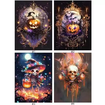 5D DIY Full Round Drill Diamond Painting Halloween Kit Home Decor Art Craft BJ340