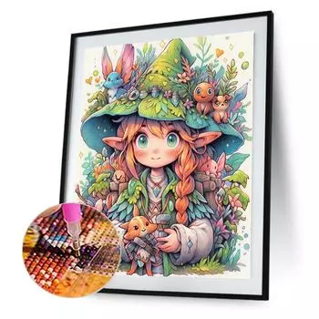 # 5D DIY Full Round Drill Diamond Painting Girl Kit Home Decor Art Craft 40x50cm