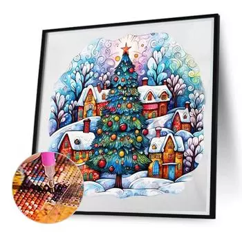 5D DIY Full Round Drill Diamond Painting Xmas Tree Kit Home Decor Art 40x40cm