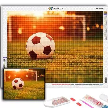 5D DIY Футбол Спорт Вышивка крестиком Стразы Алмазный рисунок Вышивка Мозаика Домашний декор Full Round 20X30CM