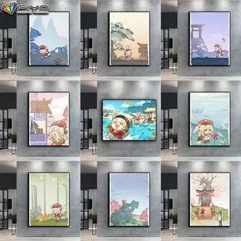 5D DIY Genshin Klee Вышивка крестиком Стразы Алмазный рисунок Вышивка Мозаика Домашний декор Full Round 20X30CM