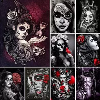 5D DIY Хэллоуин алмазная живопись полная алмазная вышивка Красота горный хрусталь художественная картина мозаика комплект для вышивки крестом домашний декор Full Round 20x30CM