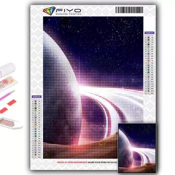 5D DIY Художественная Луна и звездное небо вышивка крестиком Стразы Алмазный рисунок Вышивка Мозаика Домашний декор Full Round 20X30CM