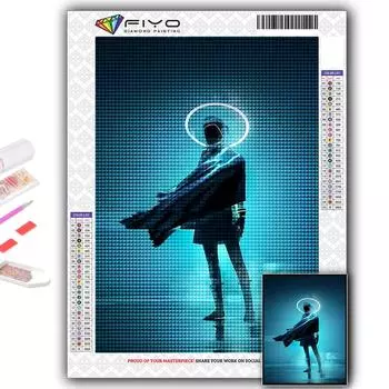 5D DIY Киберпанк геометрическая эстетика вышивка крестом Стразы Алмазный рисунок Вышивка Мозаика Домашний декор Full Round 20X30CM