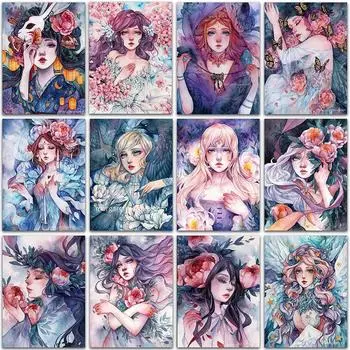 5D DIY комплект алмазной живописи краска комиксы мультфильм девушка ангел принцесса полная квадратная и круглая вышивка мозаика вышивка крестиком домашний декор Full Round 20x25CM