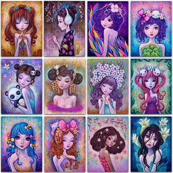 5D DIY комплект алмазной живописи мультфильм девушка принцесса цветок полная квадратная и круглая вышивка мозаика вышивка крестиком картина домашний декор Full Round 20x25CM