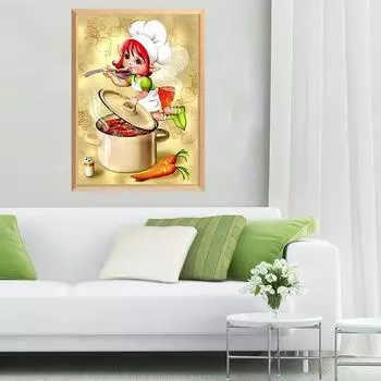 5D DIY комплект алмазной живописи мультфильм кулинария эльф фотографии стразы Алмазная вышивка мозаика мультфильм домашний декор Full Round 30x40cm