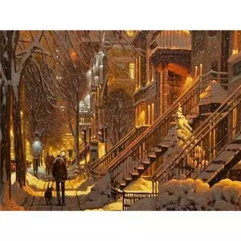 5D DIY комплект алмазной живописи Рождественский пейзаж полная квадратная дрель Алмазная вышивка крестиком автомобиль домашний декор наборы Full Round (20X30CM)