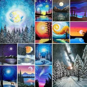 5D DIY красивый пейзаж алмазная живопись картина горный хрусталь мозаика украшение дома художественная роспись набор для вышивки крестом подарок Full Round 20x30CM