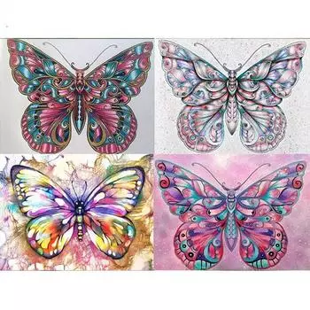 5D Diy Круглая Алмазная Картина Бабочка Вышивка Крестом Алмазная Вышивка Наборы Алмазная Мозаика Домашний Декор 30*40 cm