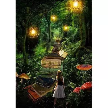 5D Diy круглая Алмазная картина Книга Вышивка крестиком Алмазная вышивка 20X30CM