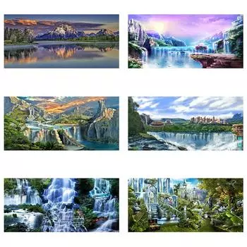 5D DIY круглая алмазная живопись полная дрель вышивка бриллиантом удивительный пейзаж вышивка крестом мозаичный комплект подвесные картины Full Round 30x60CM