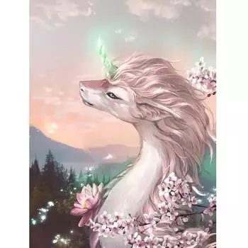 5D DIY квадратный/круглый алмазный крестик «единорог» вышивка Алмазная мозаика украшение дома подарок Full Square (20X30CM)