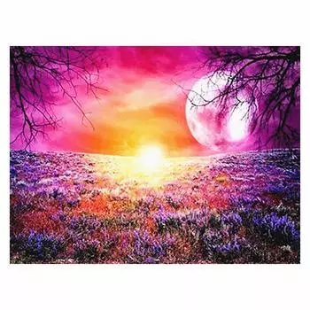 5D Diy Луна алмазная живопись модная алмазная живопись лунное дерево цветок алмазная живопись Пейзаж Приморский горный хрусталь фотографии домашний декор Full Round 20x25CM