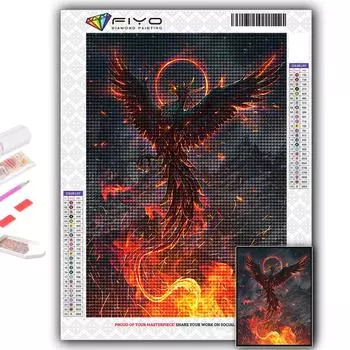 5D DIY мифический зверь Феникс вышивка крестиком стразы Алмазный рисунок вышивка мозаика домашний декор Full Round 20X30CM