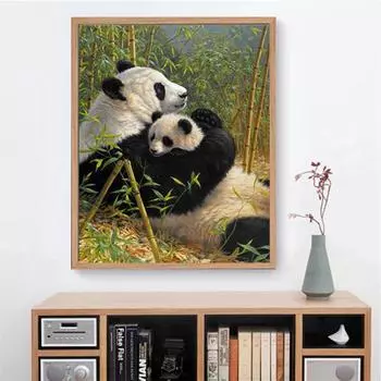 5D DIY Милая Панда Полный круглый Укроп Алмазная картина Вышивка крестом Ремесла Домашнее украшение Живопись