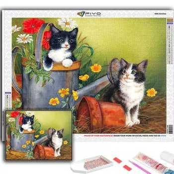 5D DIY милые маленькие животные кошка, собака, панда вышивка крестиком стразы Алмазный рисунок вышивка мозаика домашний декор Full Round 20X30CM