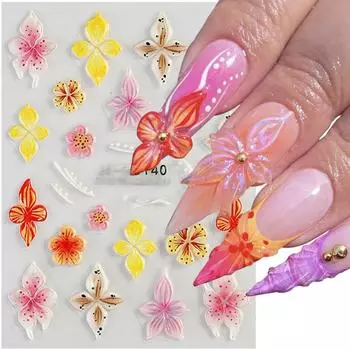 5D DIY наклейки для дизайна ногтей клейкие наклейки для дизайна ногтей маникюр советы письмо лист цветок палочки для ногтей декор обертка