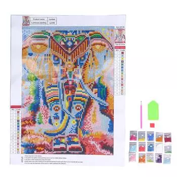 5D DIY Ночная светящаяся картина стразами Уникальная глянцевая круглая дрель Цветная вышивка животных