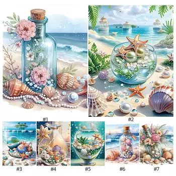 - 5D DIY Частичная специальная форма сверла Алмазная картина Ракушка Комплект Украшения YXZ043