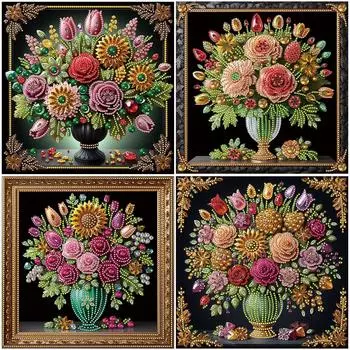 5D DIY Partial Special Shaped Drill Diamond Painting Kit Vase Decor Art Craft