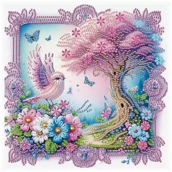 5D DIY Partial Special Shaped Drill Diamond Painting Kit Bird Decoration 30x30cm AT855