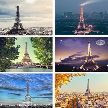 5D DIY пейзаж Эйфелева башня алмазная живопись горный хрусталь картина полная алмазная вышивка мозаика художественная картина украшение дома Full Round 20x30CM