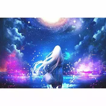5D Diy полная алмазная живопись аниме небо девушка наборы крестиков Алмазная вышивка мозаичный узор картина домашний декор подарок 20X30CM