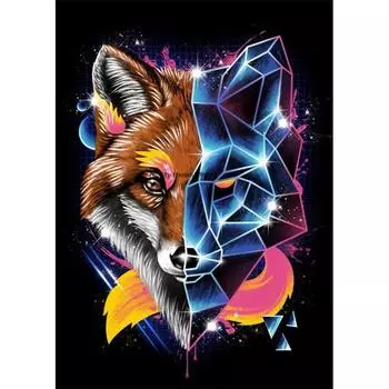 5D Diy Полная алмазная живопись Волк Лев Сова Тигр Вышивка животных горный хрусталь Домашний декор Мозаика Набор для вышивки крестом Изображение Full Round 20x30CM