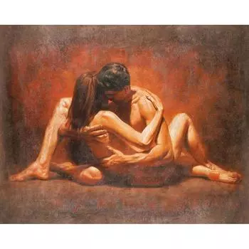 5D DIY Полная дрель круглая алмазная картина Обнаженный любовник Украшение дома Full Round 20x30CM