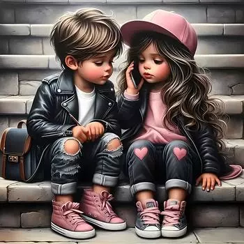 5D DIY Полная круглая алмазная картина для мальчика и девочки, домашний декор, искусство, ремесло 40x40 см U