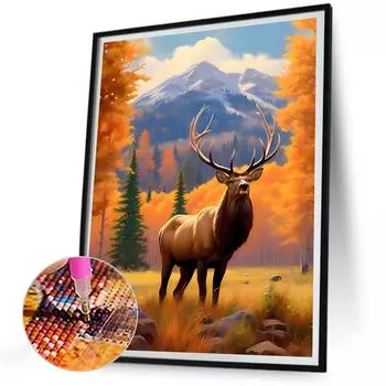 5D DIY полная круглая алмазная картина олень набор для домашнего декора искусство ремесло 30x40см.