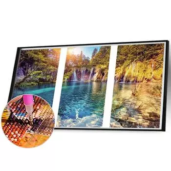 5D DIY Полная круглая алмазная картина, пейзаж, домашний декор, искусство, ремесло 90x55 см