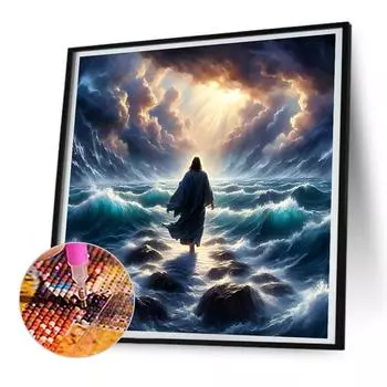 5D DIY Полная круглая алмазная картина с дрелью Рождественский комплект для домашнего декора 30x30 см