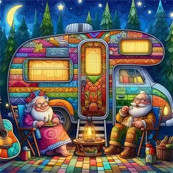 5D DIY Полная круглая алмазная картина, вышивка крестом, старая пара, домашний декор, искусство, ремесло 40x40 см