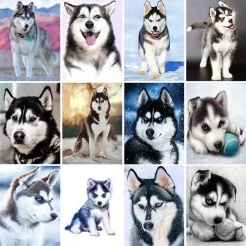 5D DIY полная круглая алмазная картина ;животное ; Собака Алмазная вышивка крестиком комплект украшения горный хрусталь подарок мозаика картина Full Round 20x30CM