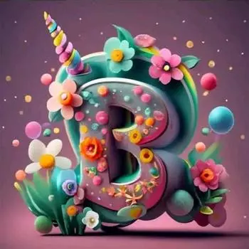 5D DIY Полная круглая алмазная вышивка Буква B Домашний декор Искусство Ремесло 30x30 см Q