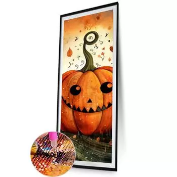 5D DIY Полная круглая дрель Алмазная картина Тыква Домашний декор Искусство Ремесло 30x90см