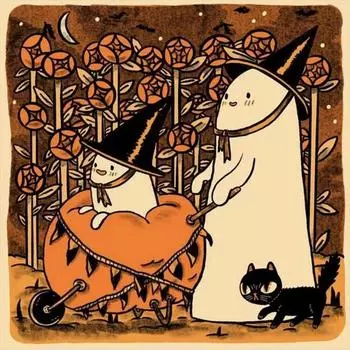 5D DIY Полная круглая дрель Алмазная картина Хэллоуин Призрак Декор Искусство Ремесло 30x30 см