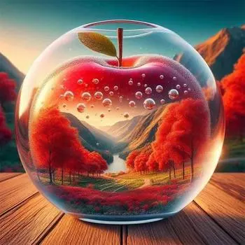 5D DIY Полная круглая дрель Алмазная картина Клен Горный Декор Искусство Ремесло 30x30 см