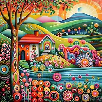 5D DIY Полная круглая дрель Алмазная картина Дом Цветочный декор Искусство Ремесло 30x30 см