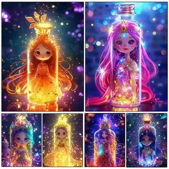 5D DIY Полная круглая квадратная алмазная картина Девушка Фигурка Картина Мозаика Вышивка Серия Домашнее украшение Ремесло Подарок Full Round 20x30CM