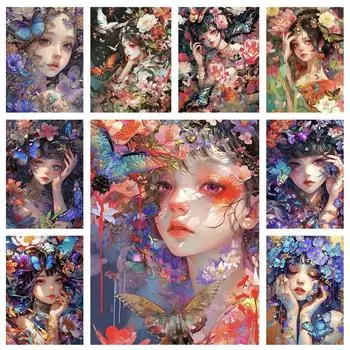 5D DIY Полная квадратная алмазная картина Новое поступление Мозаика Женщина Алмазная вышивка Полный комплект Портрет Стразы Картина Декорат Full Round 20x30CM